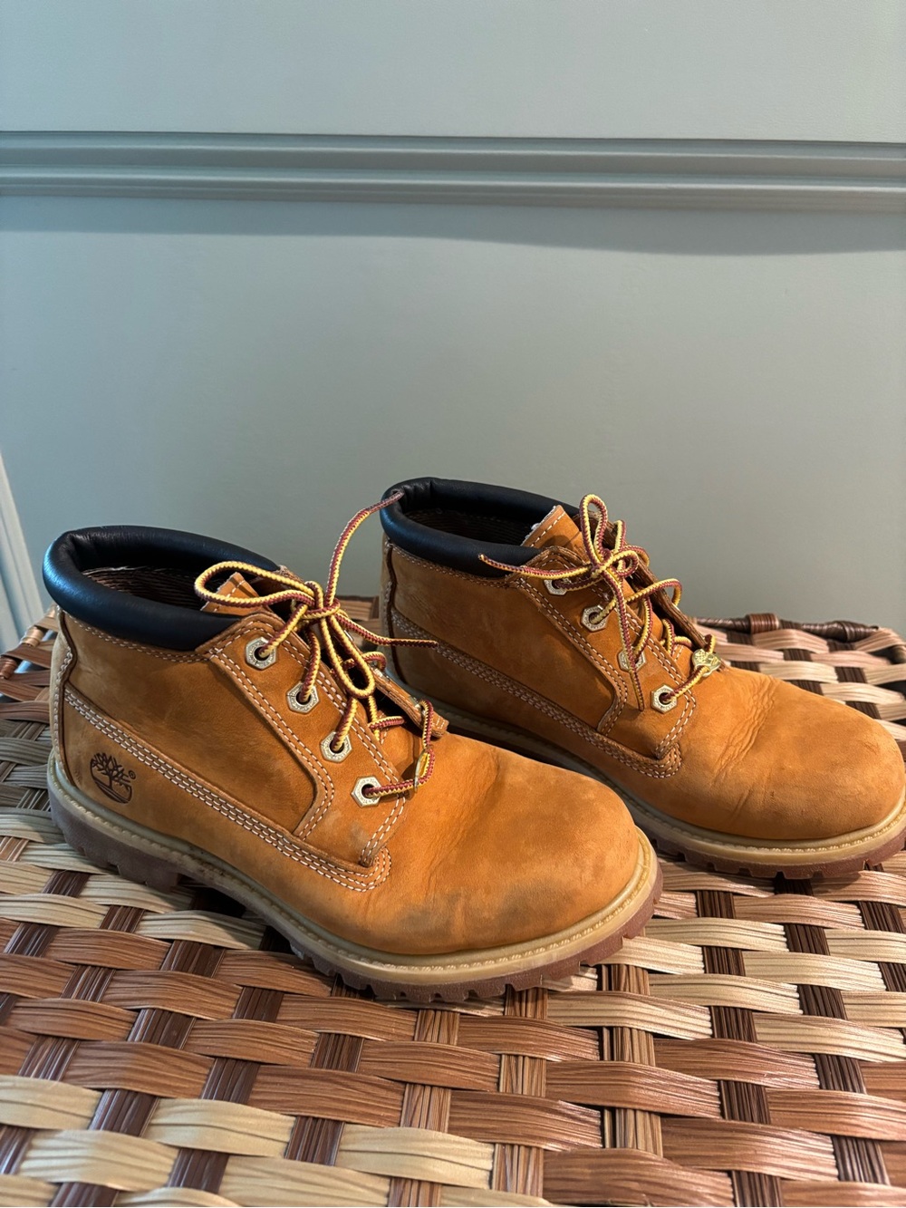 Timberland Wheat Nubuck Ankle Work Boots - Honey Brown